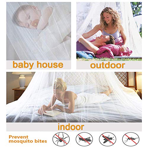 Mosquitera para cama, dosel de cama, cortinas de princesa, mosquitera de encaje, dosel para niños, protección contra moscas, interior y exterior, altura decorativa de 250 cm, color blanco