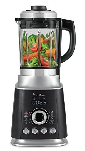 Moulinex Ultrablend Cook LM962B10 Batidoras de vaso de 1500 W de potencia y 6 programas automáticos, 6 cuchillaspantalla digital intuitiva, y vaso de Tritan ultra resistente y ligero
