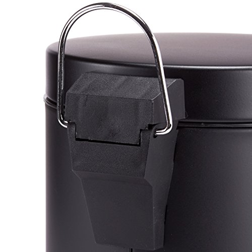 MSV 5 L Papelera Negra 5L, Acero Inoxidable, 2 cm