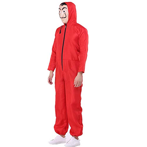 Much-Green Disfraz de La Casa de Papel con Máscara,Trajes con Capucha Mono de Adultos Niños,Disfraz de Carnaval Halloween(XXL)