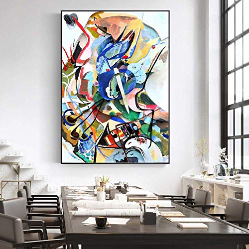 N / A Kandinsky Lienzo Abstracto Pintura Carteles e Impresiones murales Famosos decoración del hogar Pintura sin Marco 70cmX105cm