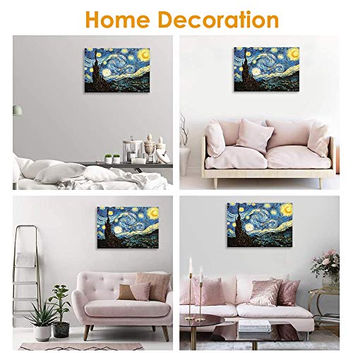 Nasjac Rompecabezas de 1000 Piezas, Van Gogh Starry Night Puzzle Starry Sky Stars Landscape Paper Puzzle para Adultos Niños Adolescentes Familia Educativa Intelectual Descompresión