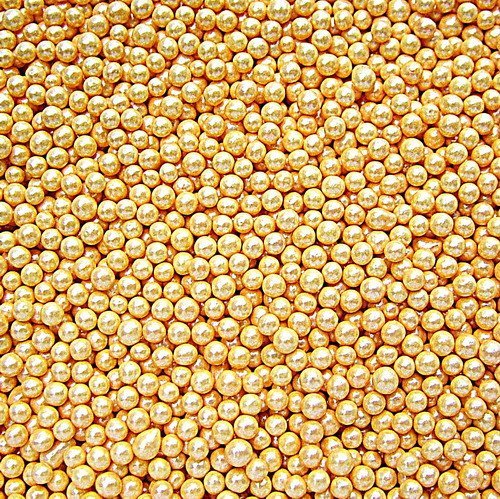 Natural Color Gold NonPareils/ 100's & 1000's cake cupcake decorations by Quality Sprinkles