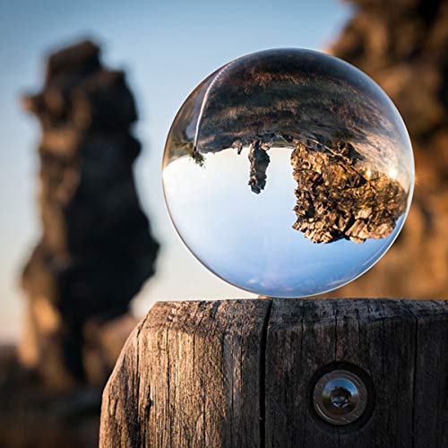 Navaris Bola de Cristal para fotografía - Esfera con Soporte - Bola de Vidrio K9 Transparente para decoración - Ø 40MM