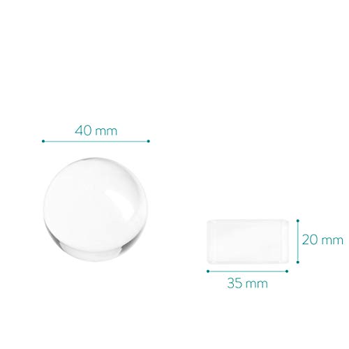 Navaris Bola de Cristal para fotografía - Esfera con Soporte - Bola de Vidrio K9 Transparente para decoración - Ø 40MM