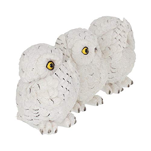 Nemesis Now Owls 8cm Figurine Three Wise Búhos 8 cm-Figura Decorativa, Blanco, Talla única