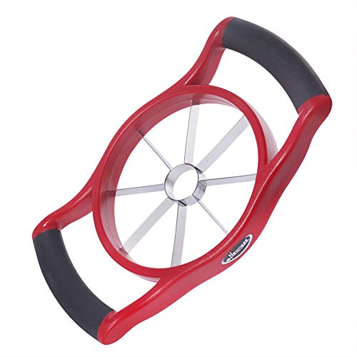 Newness Cortador de Manzanas, acero inoxidable pelador de manzanas, la manija ergonómica del apretón,Rojo