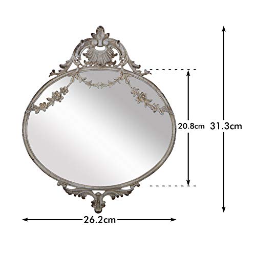 NIKKY HOME Espejo 26.5 CM de Colgar en la Pared decoración Arte Vintage Estilo Antiguo Metal Regalo