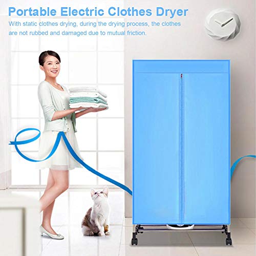N/J Secadora de Ropa portátil, Secadora de Ropa eléctrica, Armario de Gran Capacidad Eficiente Ropa Interior húmeda Secado de Aire Caliente Capa de Armario Acero Inoxidable Energía para Dormitorio