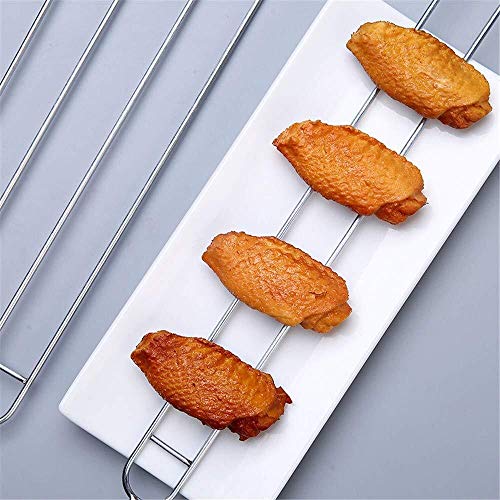 Nuokix Asar Forks barbacoa sesión de acero U-Type asado aguja del ala de pollo kebab de cordero Tenedor de hierro mango de madera estofada Hornear Aguja de herramientas Home Accesorios inoxidable Broc