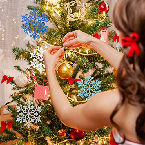 O-Kinee Copo de Nieve Decoración, 24 Confeti Copos de Nieve Brillantes, Copo Nieve Decoración Frozen, Copo de Nieve Decoraciones para árboles de Navidad Boda Fiestas Adornos Festivo
