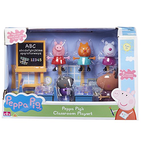 Officel Peppa Pig Playset De La Salle De Classe - Madame la Gazelle & Peppa Pig personnalités dont Peppa Pig & Amis
