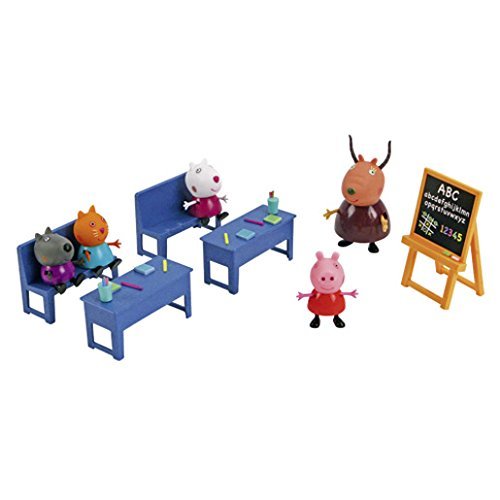 Officel Peppa Pig Playset De La Salle De Classe - Madame la Gazelle & Peppa Pig personnalités dont Peppa Pig & Amis