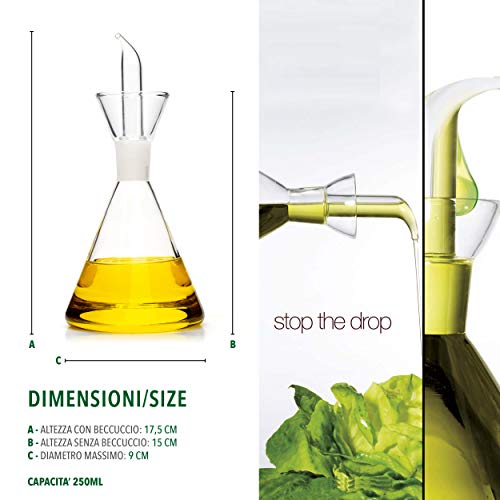 Oil+ - Aceitera Cónica con Colector de Goteo, 250 ml