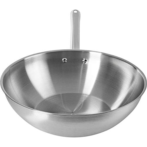 ONVAYA® La sartén de acero inoxidable | Wok | Sartén | Sin revestimiento | Inducción y horno adecuados | Wok profesional (Ø30cm)