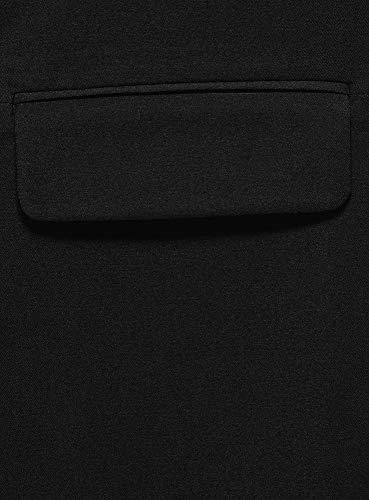 oodji Ultra Mujer Chaqueta con Mangas 3/4 sin Cierre, Negro, ES 34 / XXS