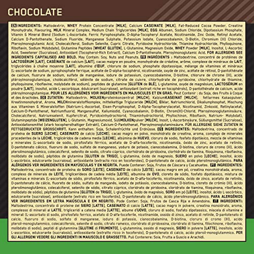 Optimum Nutrition ON Serious Mass Proteina en Polvo Mass Gainer Alto en Proteína, con Vitaminas, Creatina y Glutamina, Chocolate, 8 Porciones, 2.73 kg, Embalaje Puede Variar