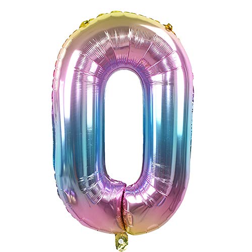 Ouinne Globo 30 Años, 32 Pulgadas Globo del Cumpleaños Número 30 Helio Globos para La Decoración Boda Aniversario (Rainbow)