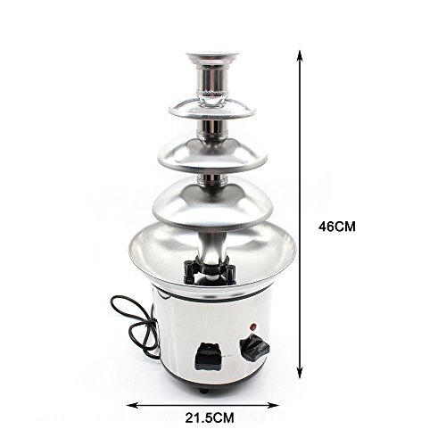 'oukaning 4 Tiers Party hotelería 24 chocolateras Fondue Brunnen profesional de chocolate – Fuente de acero inoxidable máquina