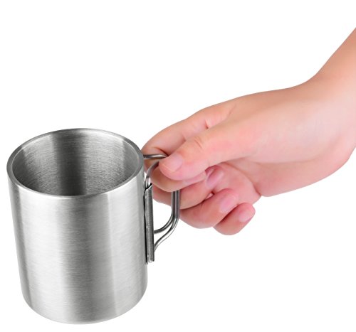 OUTDOOR FREAKZ Taza de Camping y Actividades al Aire Libre de Acero Inoxidable atacado con el Plegamiento