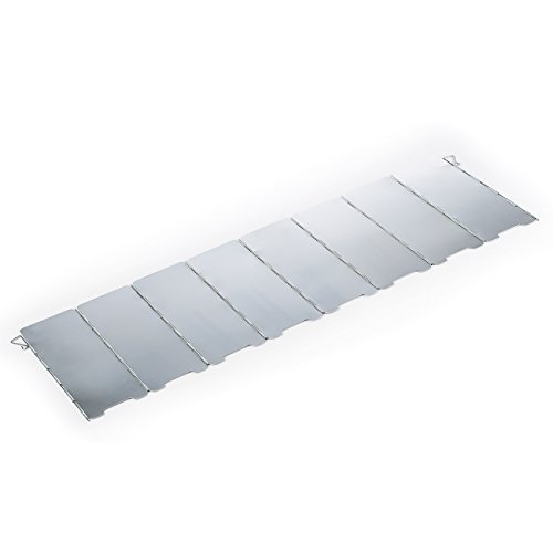 Overmont 8 Placas Parabrisas Plegable para Camping Cocina Estufa de Gas Escudo Pantalla de Viento Cortavientos al Aire Libre