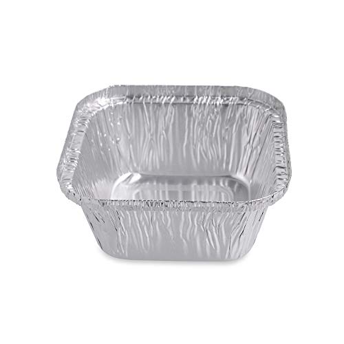 Pack de 25 moldes desechables de aluminio cuadrados de tamaño pequeño, 11 x 11 cm