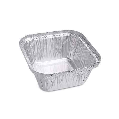 Pack de 25 moldes desechables de aluminio cuadrados de tamaño pequeño, 11 x 11 cm