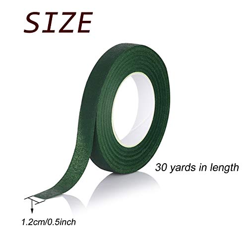 Pack de 8 Cinta Floral Verde Cinta de Tallo Stem Tape, Cinta de Tallo de Florista 1/2 Pulgada, Sellado De Cinta De Fabricación De Flor De Pape para Ramilletes, Arreglos florales