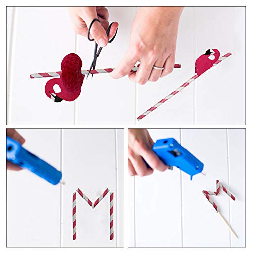 Pajitas de Papel (Pack de 100) - 20cm Pajitas Ecológicas Flamenco Rosa - No Toxicas, Biodegradables a Rayas - Pajitas sin Plástico para Fiestas de Cumpleaños, Bodas, Piscinas y Cocteles