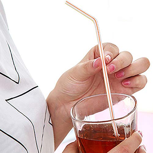 Pajitas de Plástico Desechables Flexibles 300pcs para Fiestas, Bares, Tiendas de Bebidas, Pajitas Para el Hogar Para Niños y Adultos