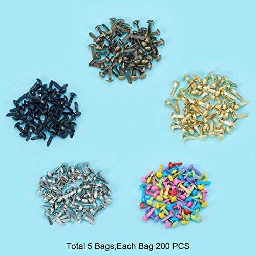 PandaHall Elite Environmental Agujas de Hierros, Scrapbooking, Album de Fotos, Adornos Suministros de la Boda, Niños Puppy Dolls Decoración, Tarjetas de Papel DIY, Color Mezclado, 8x4.5mm