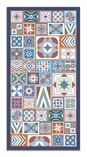 Panorama Alfombra Vinílica Estilo Hidráulica Color Multicolor 60 x 110 cm - Alfombra Cocina Vinilo - Alfombra Salón Antideslizante, Antihongos e Ignífuga - Alfombras Grandes - Alfombras PVC
