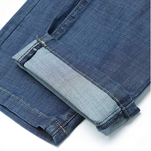 Pantalones Vaqueros Rectos Sueltos de Gran tamaño de Moda de Verano de Negocios Antiarrugas sin Planchar Pantalones Casuales 36