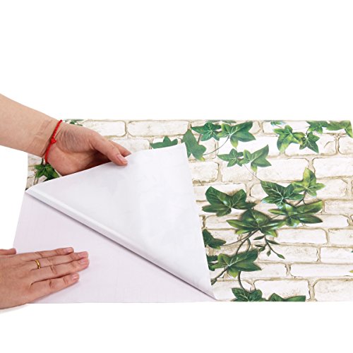 Papel Pintado de Pared Empapelado Autoadhesivo Pegatina Mural Ladrillo Paneles Decorativos Wallpaper Extraíble Impermeable Decoración de Hogar Cocina Salón Moderna TV Decor 0,45M*10M
