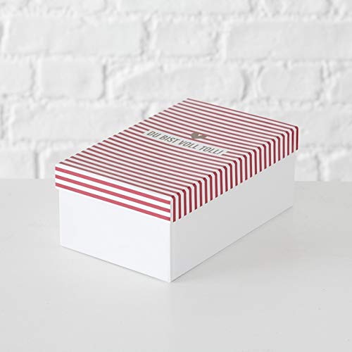 Paper Collection Muebles Hogar Accesorios DDecorativos Organización Contenedores Juego de 4 Cubos en Cartón de Almacenaje con Tapa Blanco y Rojo Varios Tamaños
