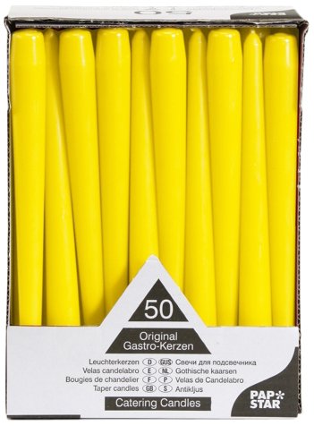 PAPSTAR 17970 50 - Velas (diámetro de 2,2 cm, Altura de 25 cm), Color Amarillo