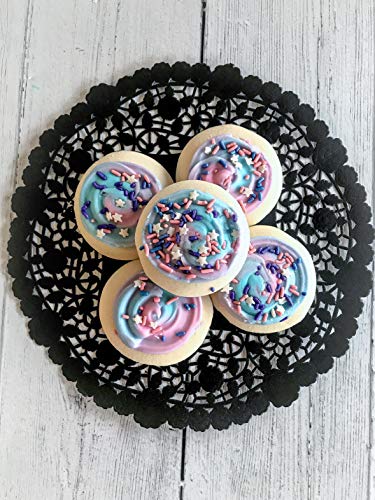 Paquete de 50 Encaje de Papel negro Tapetes Desechable - Hecho en Canadá (25,4cm)