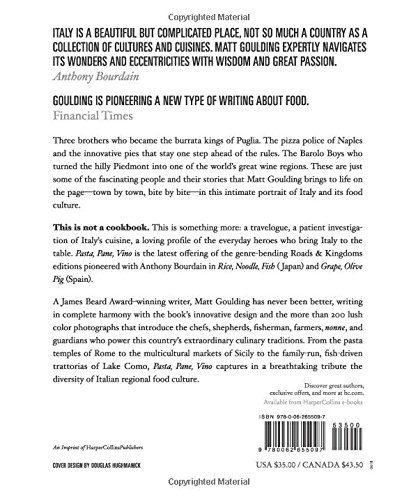 Pasta, Pane, Vino: Deep Travels Through Italy's Food Culture (Roads & Kingdoms Presents) [Idioma Inglés]