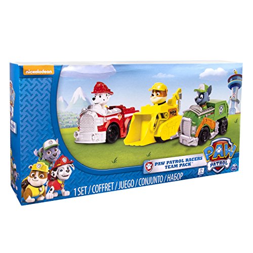 Paw Patrol Racers 3pk Online Exclusive 1 (Marshall, Rubble, Rocky) vehículo de juguete - Vehículos de juguete (Rubble, Rocky), Multicolor, Camión, De plástico, Paw Patrol, Interior, 3 año(s))