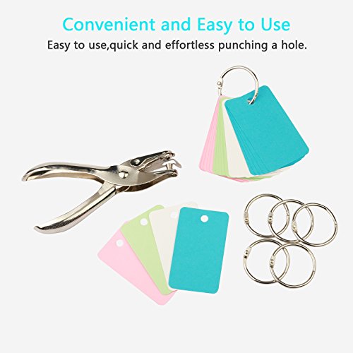 perforadora de papel ZoomSky 2pcs aparato metal de tomaño diferente de mano punzones de agujeros circulares de taladradora de oficina para tarjetas, etiquetas con 20 circulos
