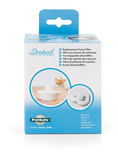 PetSafe PAC19-14089 Filtros De Espuma De Repuesto para Fuentes para Mascotas 360 De Acero Inoxidable Y Cerámica Drinkwell (2 Unidades)
