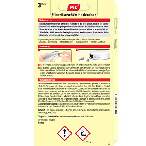 PIC Trampa para parásitos, pececillos de plata, sótanos, cucarachas y pez de papel 9 Piezas