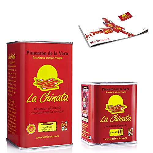 Pimentón de La Vera Ahumado pack La Chinata lata Agridulce 750g y lata 70g Picante