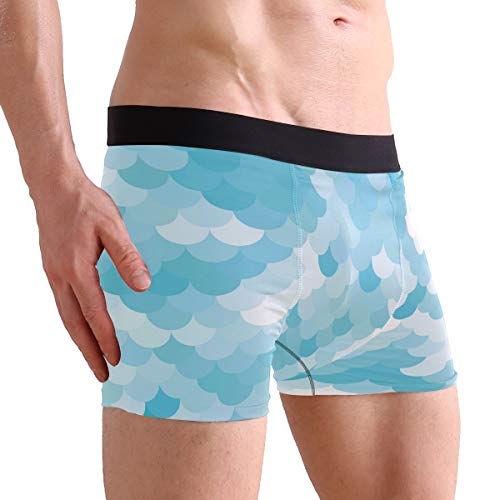 PINLLG - Calzoncillos Tipo bóxer para Hombre, diseño de balanza de Sirena, Color Azul Multicolor Multicolor S