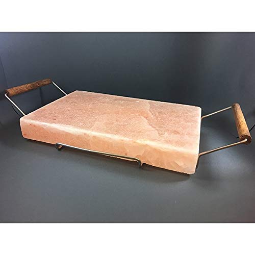 Plancha Piedra Parrilla Sal ROSA NATURAL De HIMALAYA CON SOPORTE 20×30CM Para cocinar