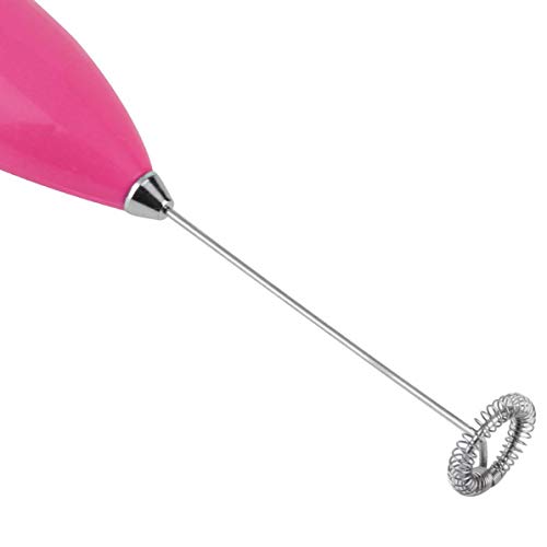 Plástico + Acero inoxidable Café Leche Bebida Batidora eléctrica Batidora Espumador Batidor de huevos Cocina Batidora de mano Herramientas de cocina rosado rojo WEIWEITOE