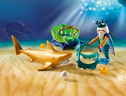 PLAYMOBIL Magic Rey del mar carruaje, Color carbón (70097)