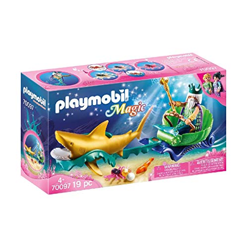 PLAYMOBIL Magic Rey del mar carruaje, Color carbón (70097)