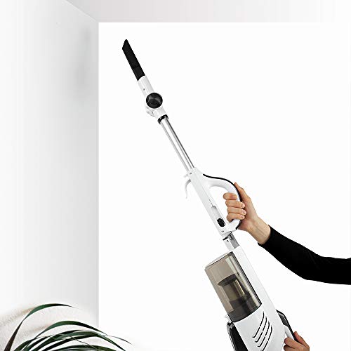 Polti Forzaspira Light & Clean Escoba eléctrica con Cable sin Bolsa, tecnología ciclónica, Filtro HEPA, Cepillo con Luces, estacionamiento Vertical, Blanco/Gris