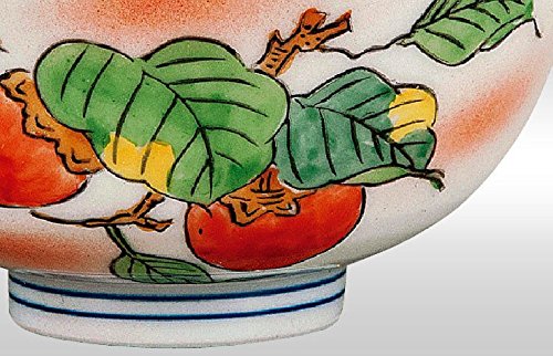 Porcelánico kutani cerámica japonesa. Bol de arroz,té,café,Cuencos para arroz, Kaki Fruta K4-268 de japón